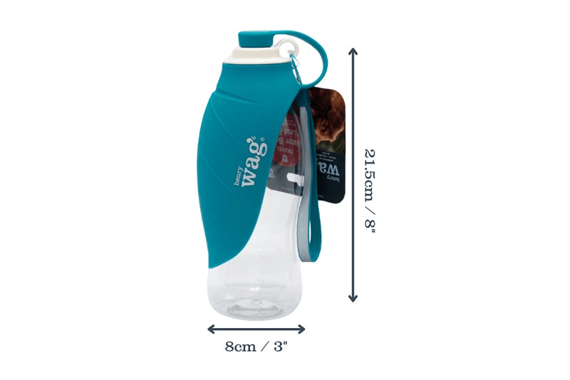 PET WATER BOTTLE WITH LEAF BOWL BLUE