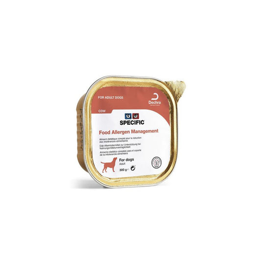 Specific CDW food allergen management for adult dogs in a 300g foil container
